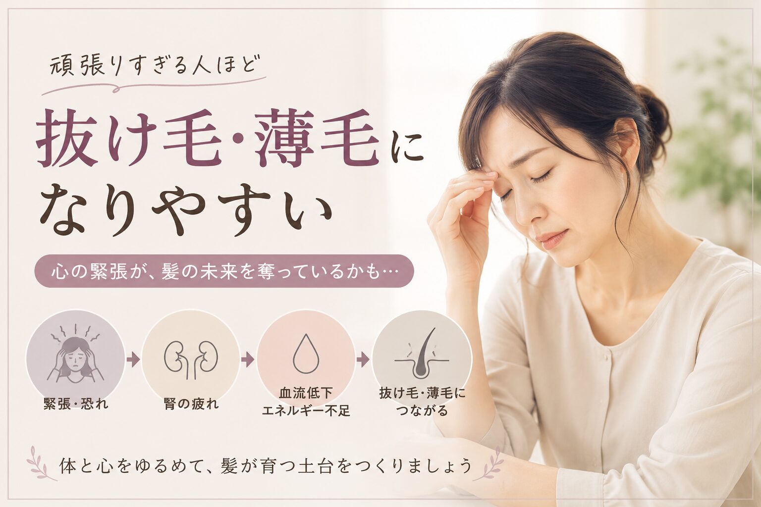 頑張りすぎる人ほど、髪が減る理由