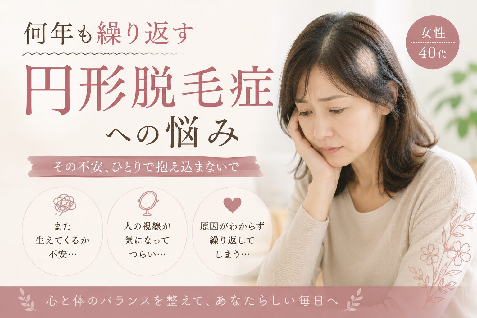 「また再発…」円形脱毛症を繰り返す方に知ってほしい頭皮ケア＋食生活の両輪アプローチ