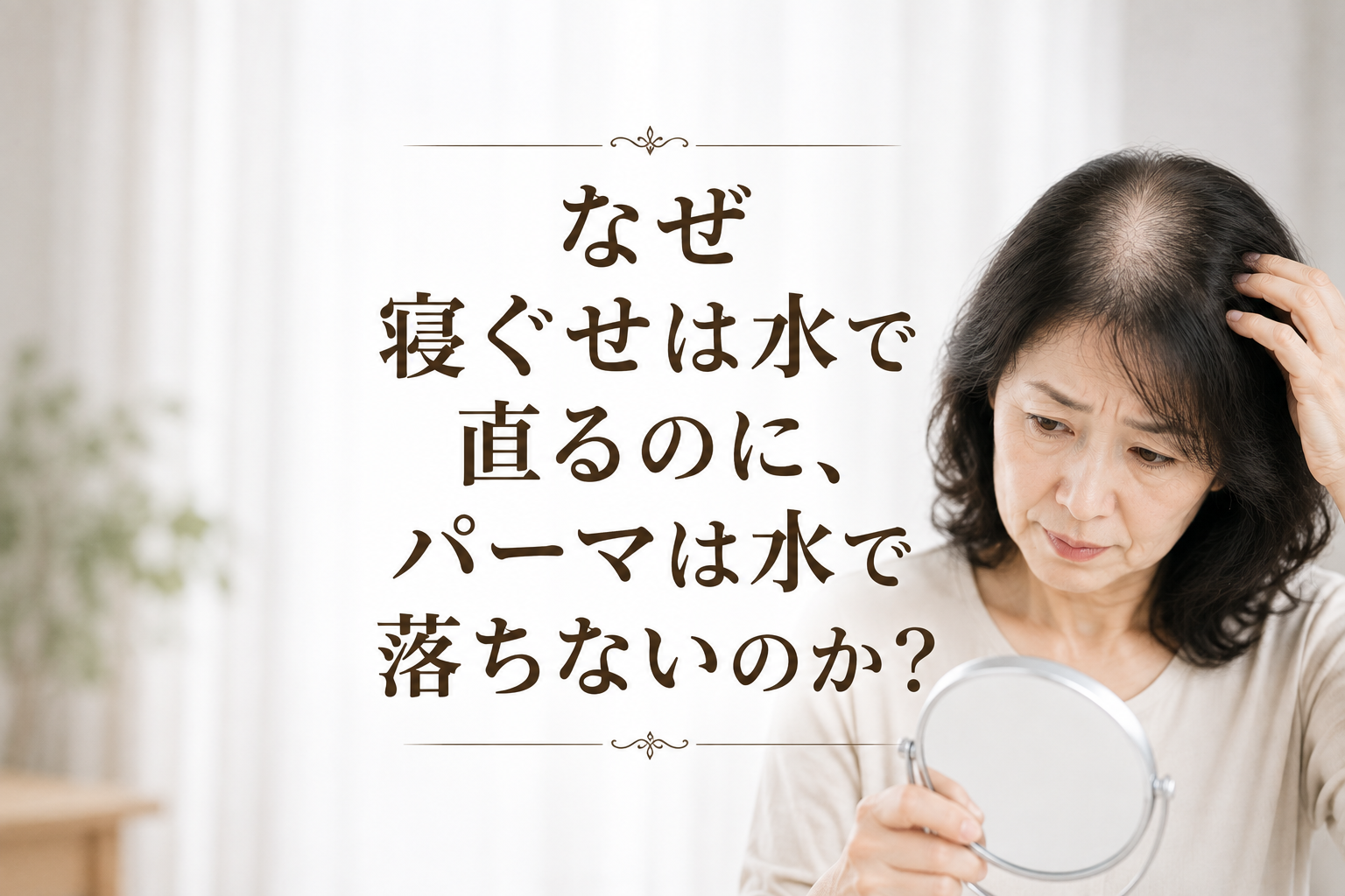 なぜ寝ぐせは水で直るのに、パーマは水で落ちないのか？